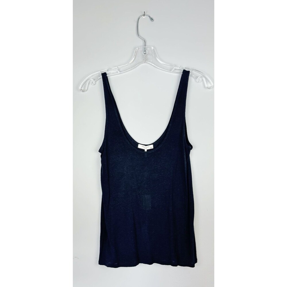 Rag & Bone Women's Michal Black Linen Tank S